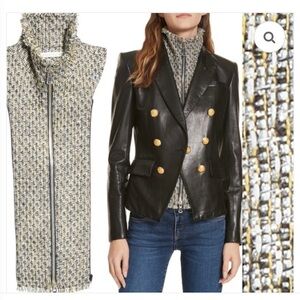 $275 Veronica Beard Adara silver multi tweed dickey